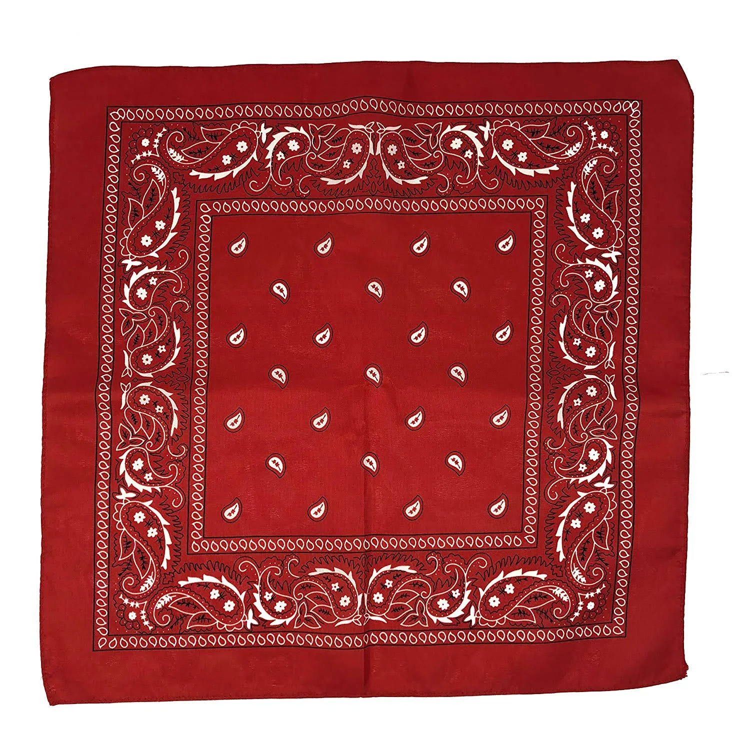 12 Red Western Bandanas - 20x20 inch Cowboy Western Bandana | Podzly