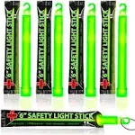 5 6&#034; Ultra Bright Green Glow Sticks - Individual Packed With Lanyard - green 