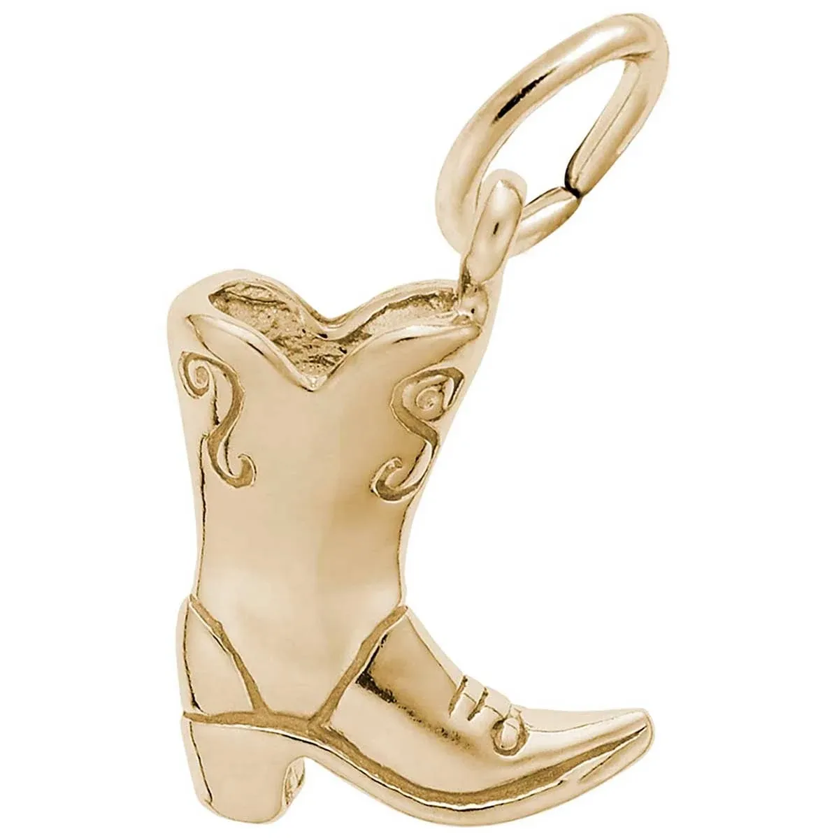 Rembrandt Cowboy Boot Charm, Gold Plated Silver