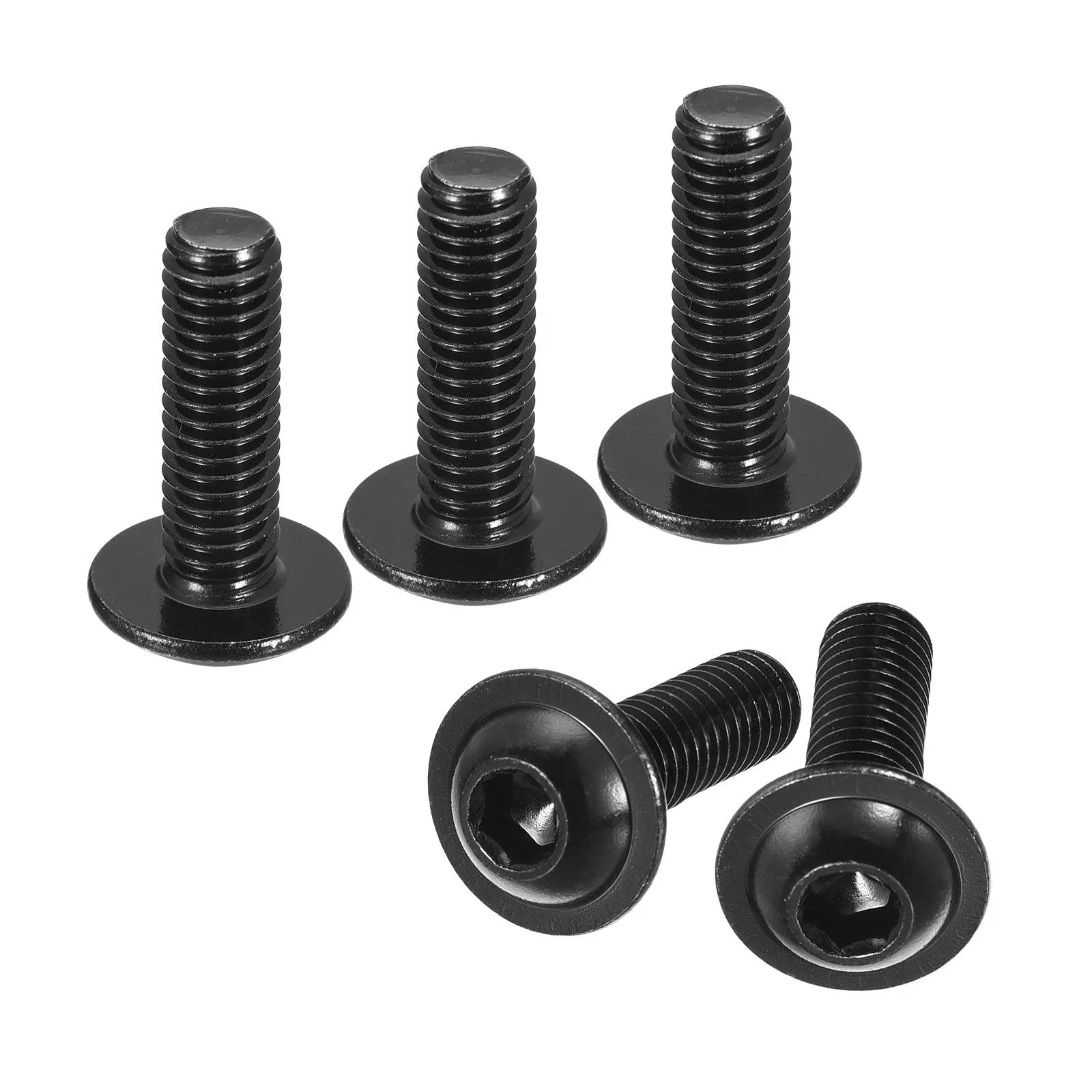 Uxcell Flanged Button Head Socket Cap Screws, 304 Stainless Steel Black Oxide ...