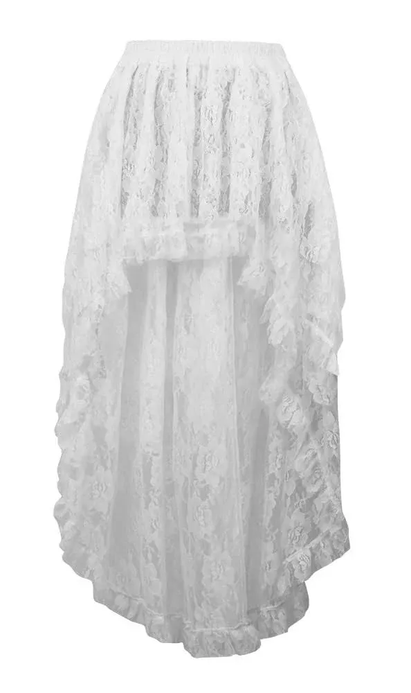 White Lace Hi Low Skirt