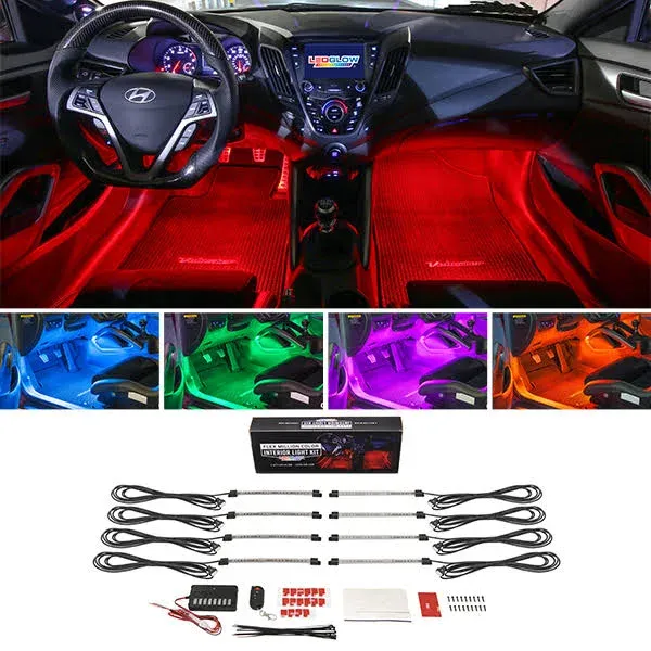 LEDGlow 6pc Flexible LED Million Color Interior Underdash Lighting Kit