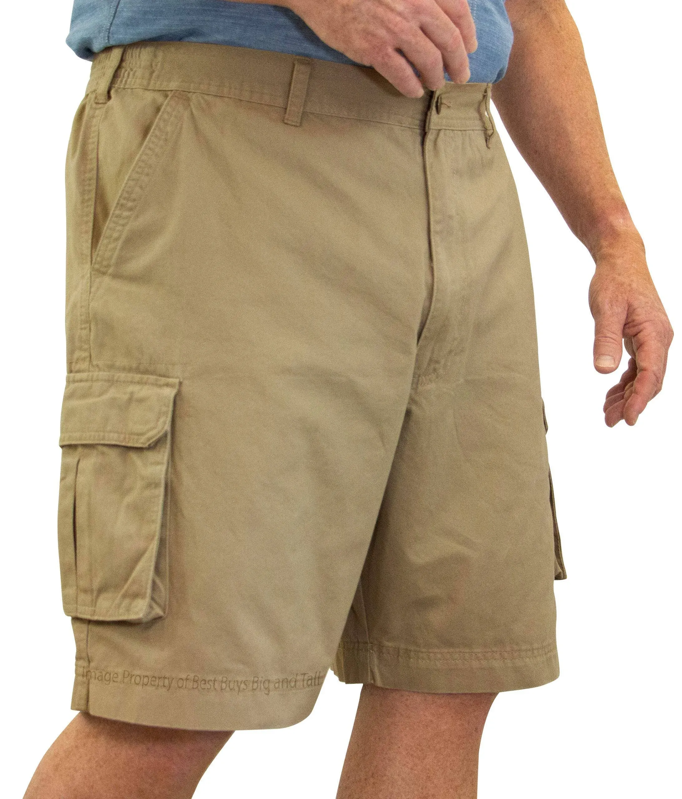 mutual weave Mens Big and Tall Cargo Short Brown