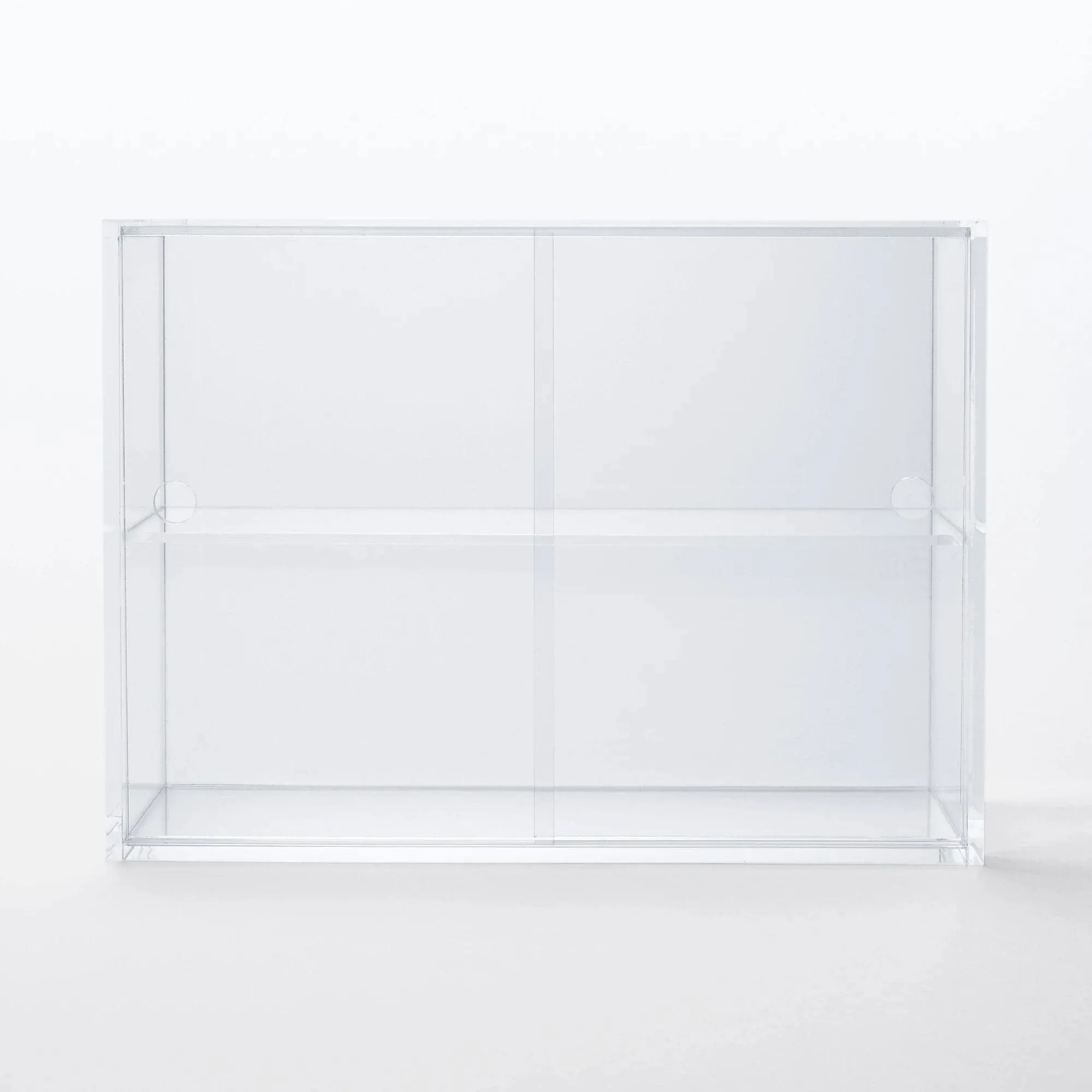 Muji 02856120 Acrylic Collection Stand with Pull Door, Small, Approx. Width 10.9 x Depth 3.3 x Height 7.2 inches (25.2 x 8.4 x 18.4 cm)