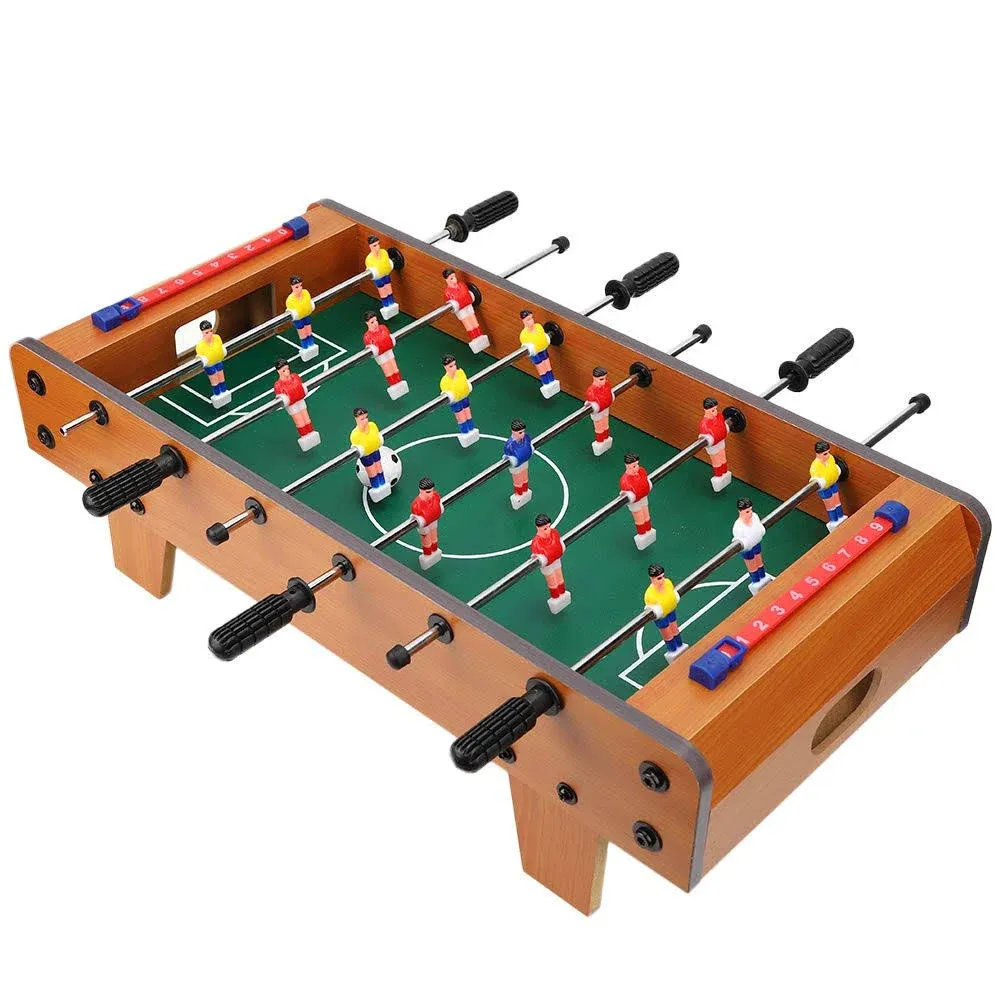 Table Soccer Game for Kids, Portable Educational Table Top Foosball Game with...