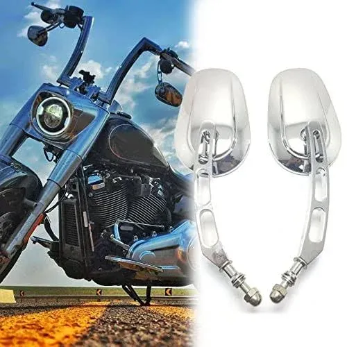 Rich Choices 8mm Chrome Motorcycle Rearview Side Mirrors for Harley Davidson ...