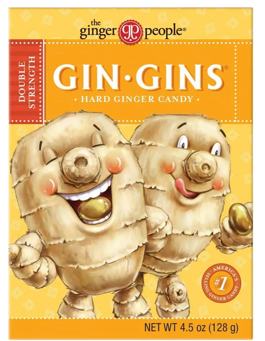 The Ginger People Gin Gins Hard Ginger Candy, Double Strength