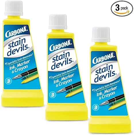 Carbona Stain Devils #3 – Ink, Marker & Crayon | Professional Strength Laundry Stain Remover | Multi-Fabric Cleaner | Safe On Skin & Washable