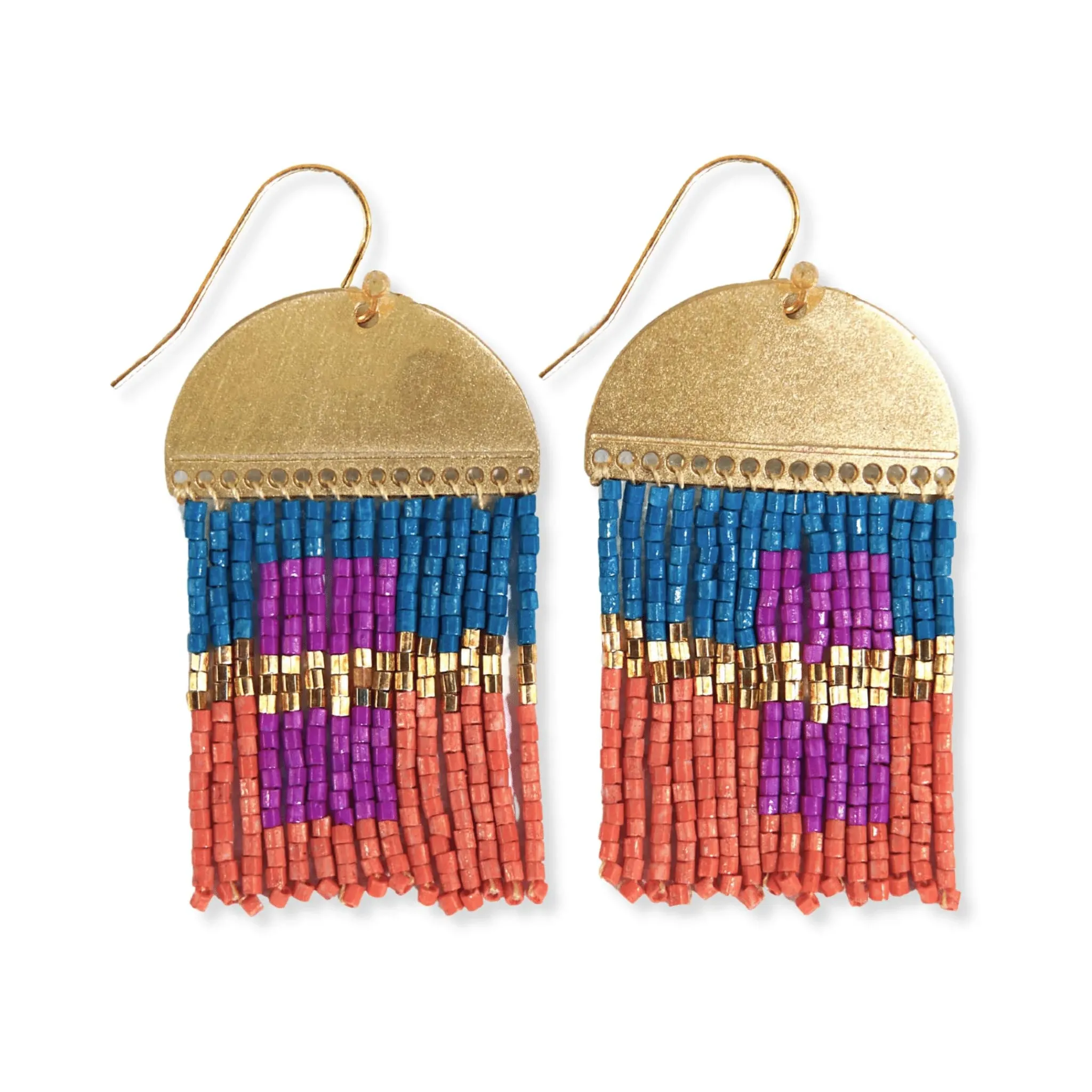 INK+ALLOY Beaded Earrings for Women Dangling, Birdie Luxe Seed Bead Short Fringe Boho Earrings, Hypoallergenic Handmade Jewelry for the Modern Bohemian, 2-Inch Length