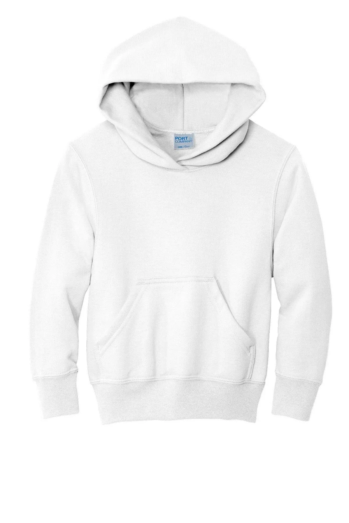 Port & Company PC90YH Youth Core Fleece Pullover Hooded Sweatshirt - White - XL