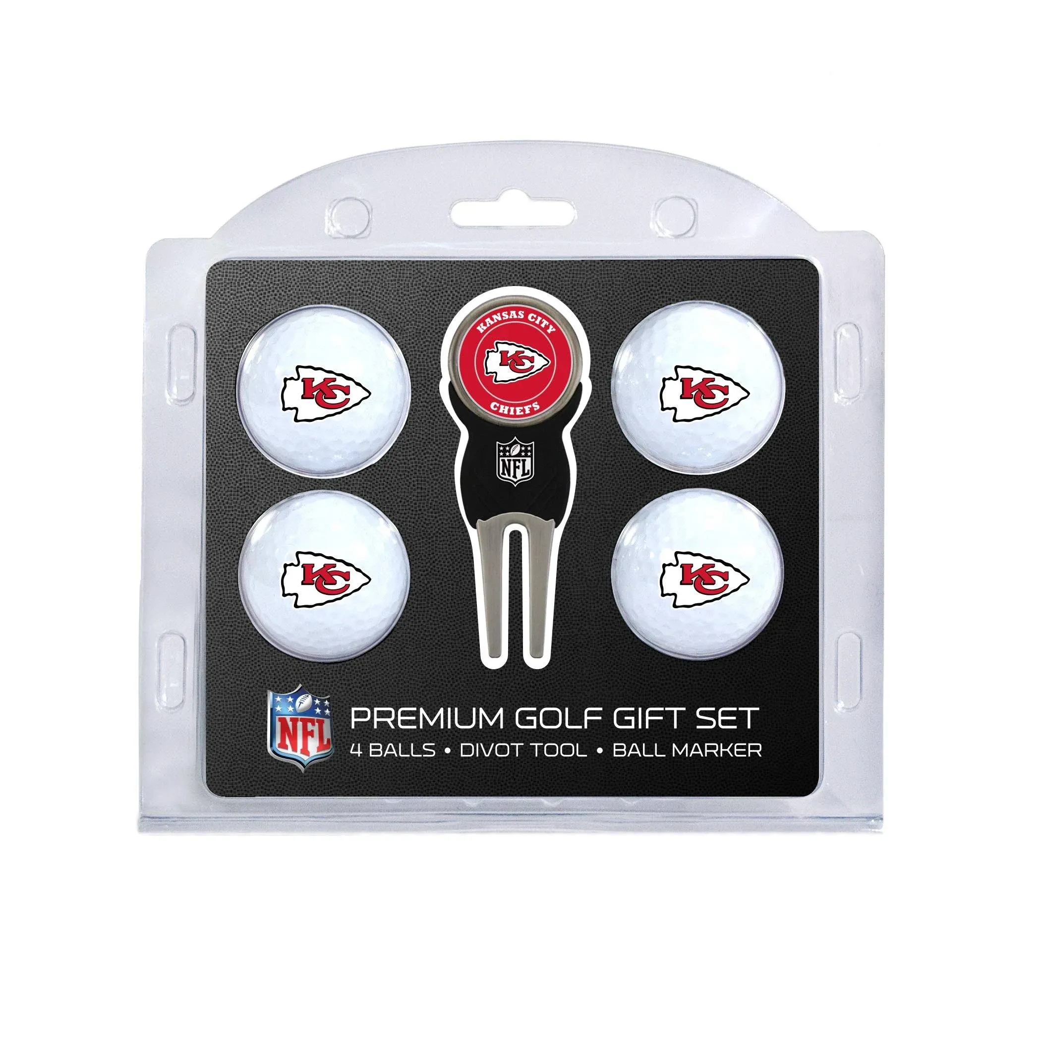 Kansas City Chiefs 4 Golf Ball / Divot Tool Gift Set