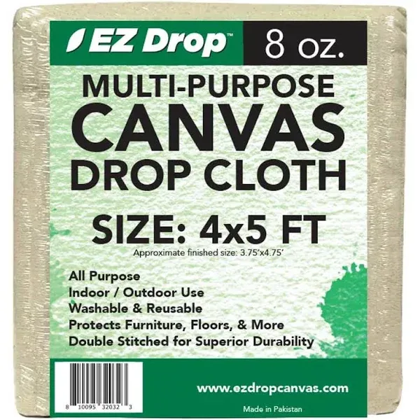 EZ Drop Canvas Drop Cloth (4 ft. x 5 ft.)