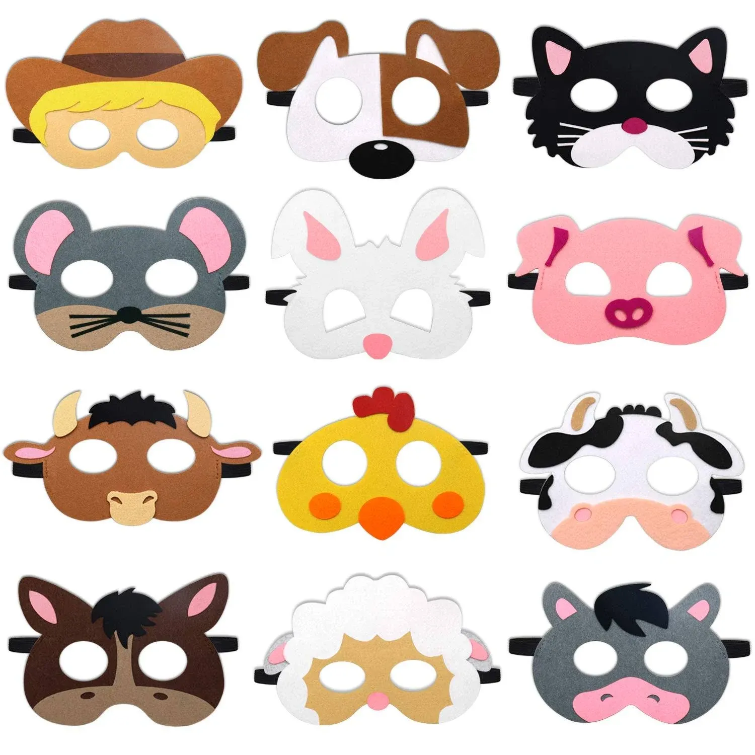 CiyvoLyeen Farm Animal Party Masks