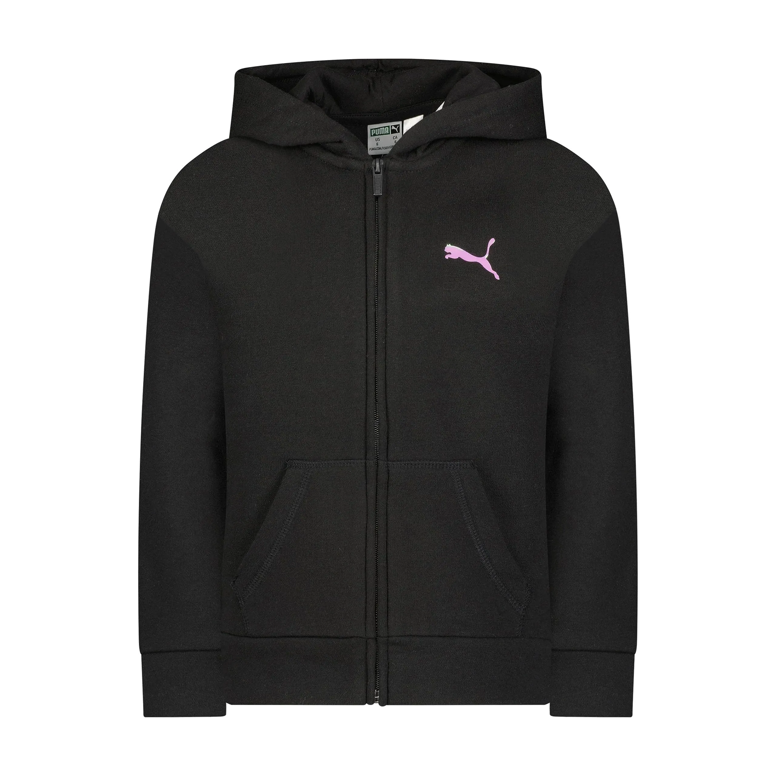 PUMA Girls' Core Logo Zip Up Hoodie