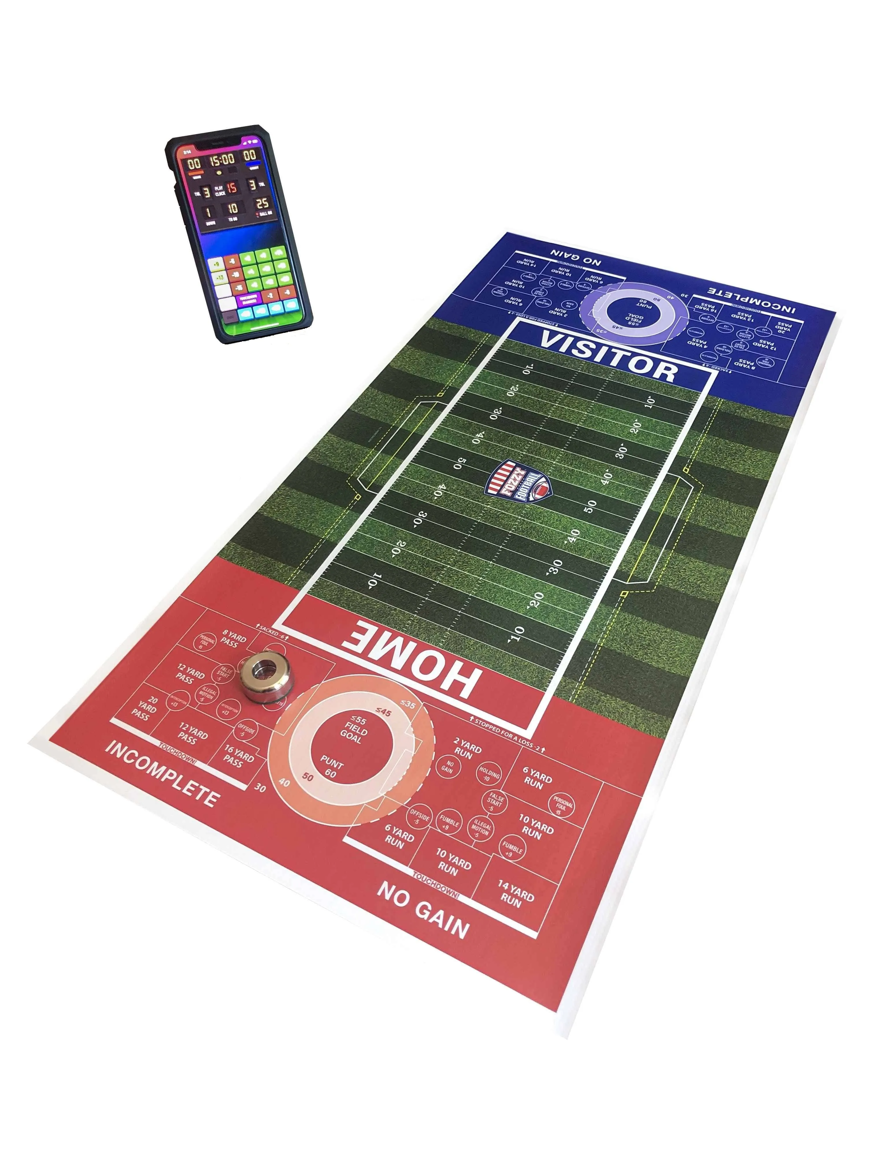 Fozzy Football Game Board 19 inch x 36.5 inch - Base Set, Size: 19 x 36.5, Red