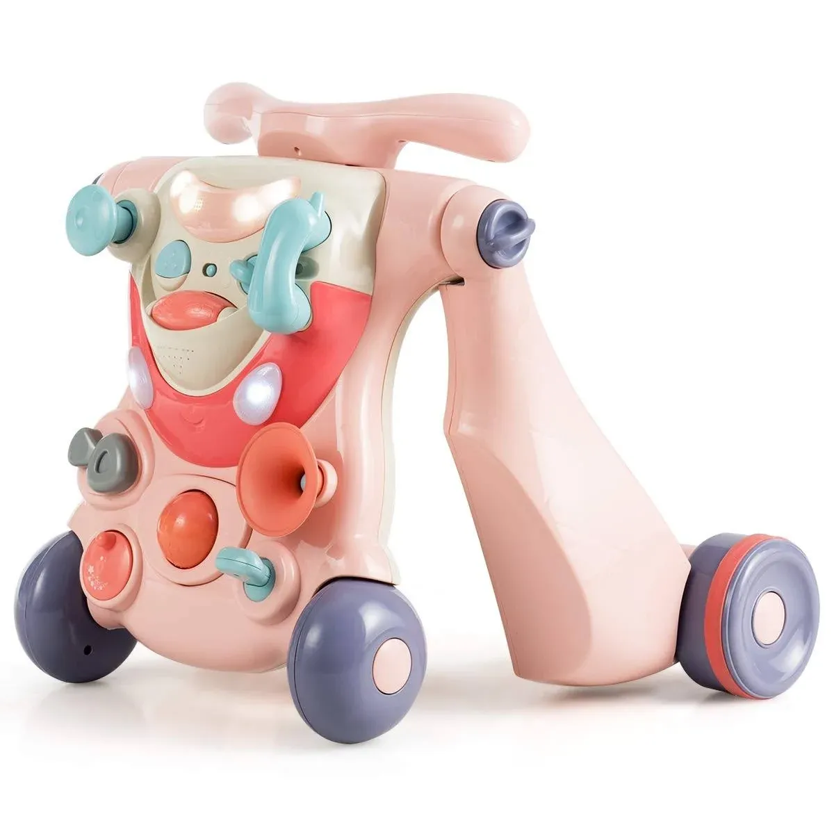 Honey Joy Sit-to-Stand Learning Walker, 3-in-1 Push Pull Baby Walker w/Wheels ...