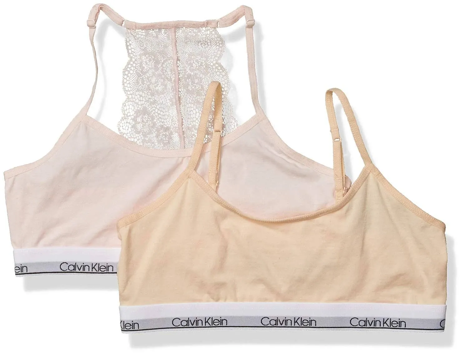 Calvin Klein Girls' Little Kids Modern Cotton Racerback Bralette with Lace ...