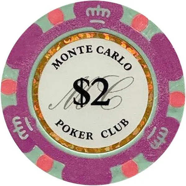 Monte Carlo Smooth 14 Gram Poker Chips - 100 Poker Chips