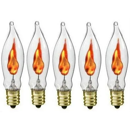 3W Flicker Flame Bulb Flickering E12 Small Base Mini 2.25&#034; to 3&#034; glass