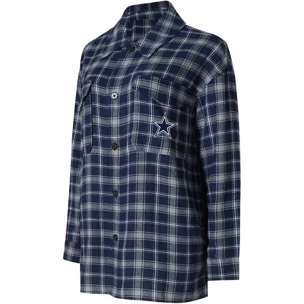 Women's Concepts Sport Navy Dallas Cowboys Arctic Boyfriend Flannel Nightshirt ...