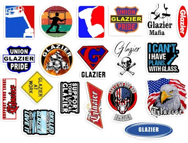 Glazier 19 pcs sticker pack vinyl stickers waterproof laminated