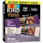 Kind Minis, Salted Caramel Dark Chocolate Nut Dark Chocolate Almond Coconut, 0.7 Ounce (Pack of 20)