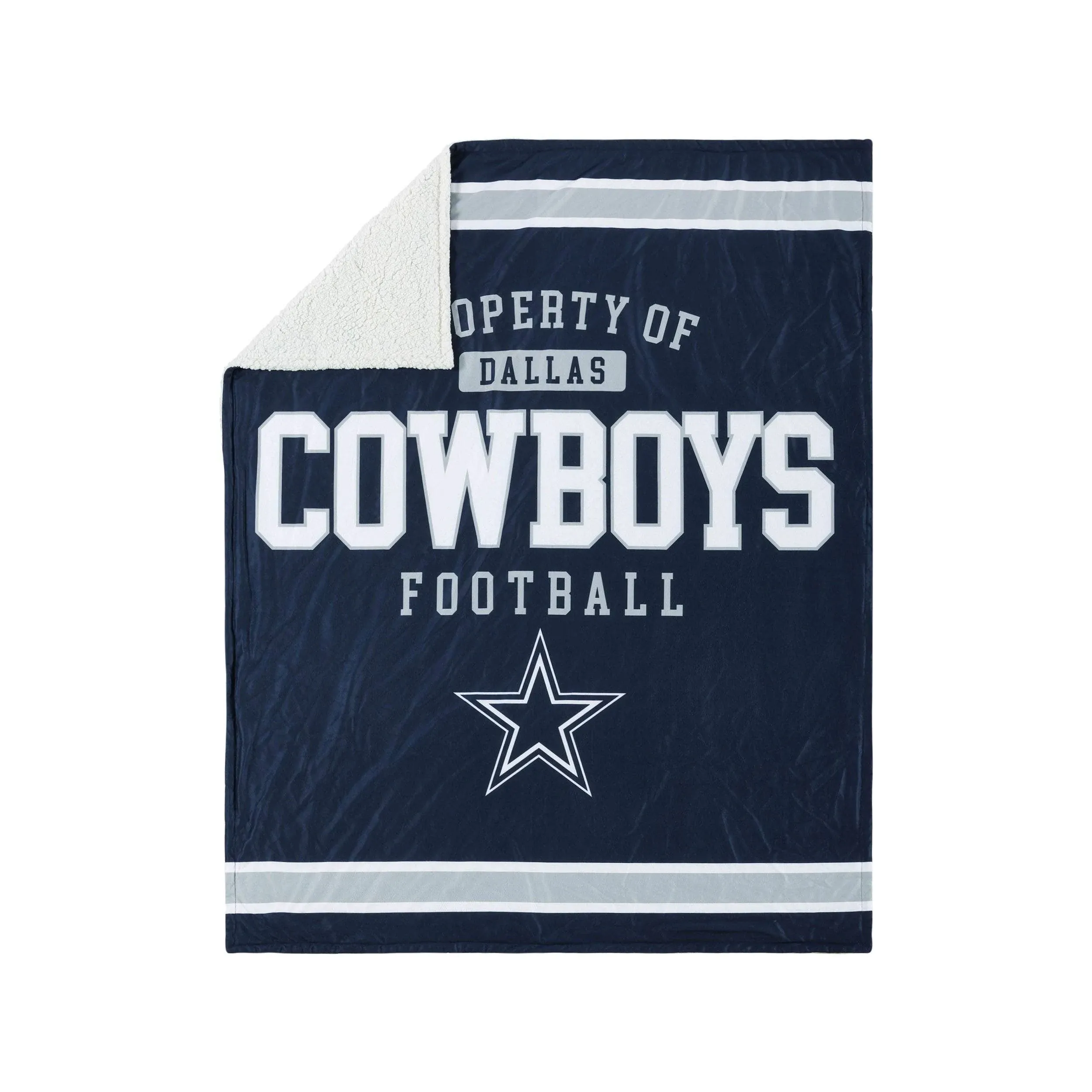 Dallas Cowboys NFL Team Property Sherpa Plush Throw Blanket