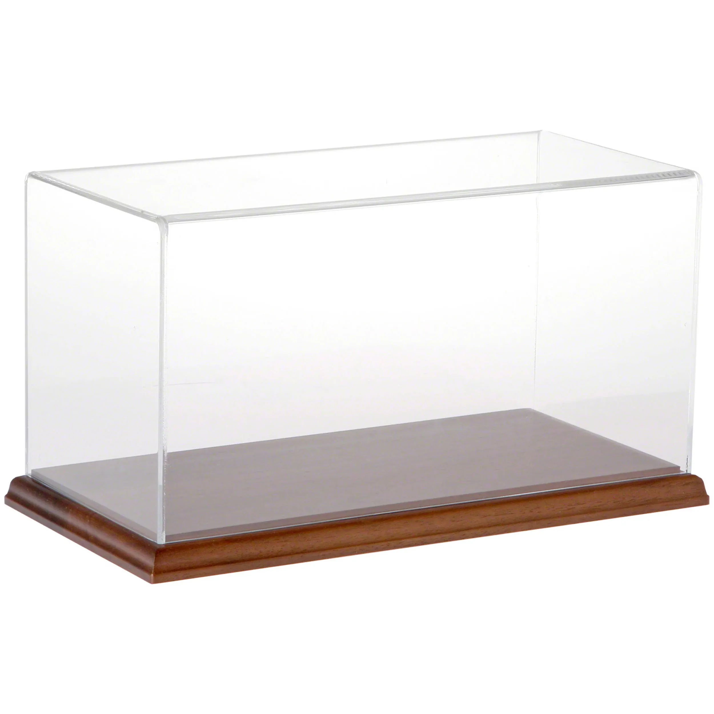 Plymor Brand Clear Acrylic Display Case with Hardwood Base, 12" W x 6" D x 6" H