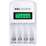 EBL LCD Battery Charger Smart Individual 907 AA AAA Rechargeable Battery Charger for Ni-MH Ni-CD Rechargeable Batteries