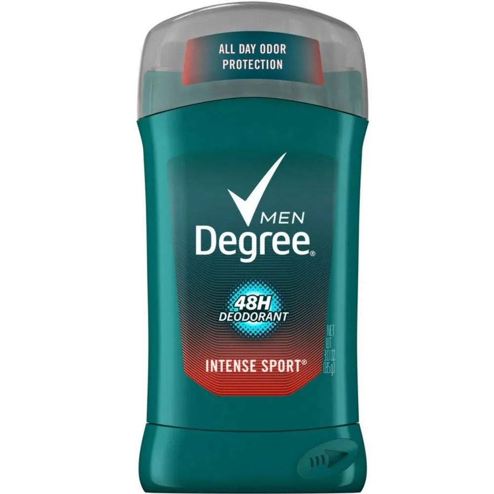 Degree Men Original Aluminum Free Deodorant for Men, 48-Hour Odor Protection, Intense Sport, 3 Ounce (Pack of 6)