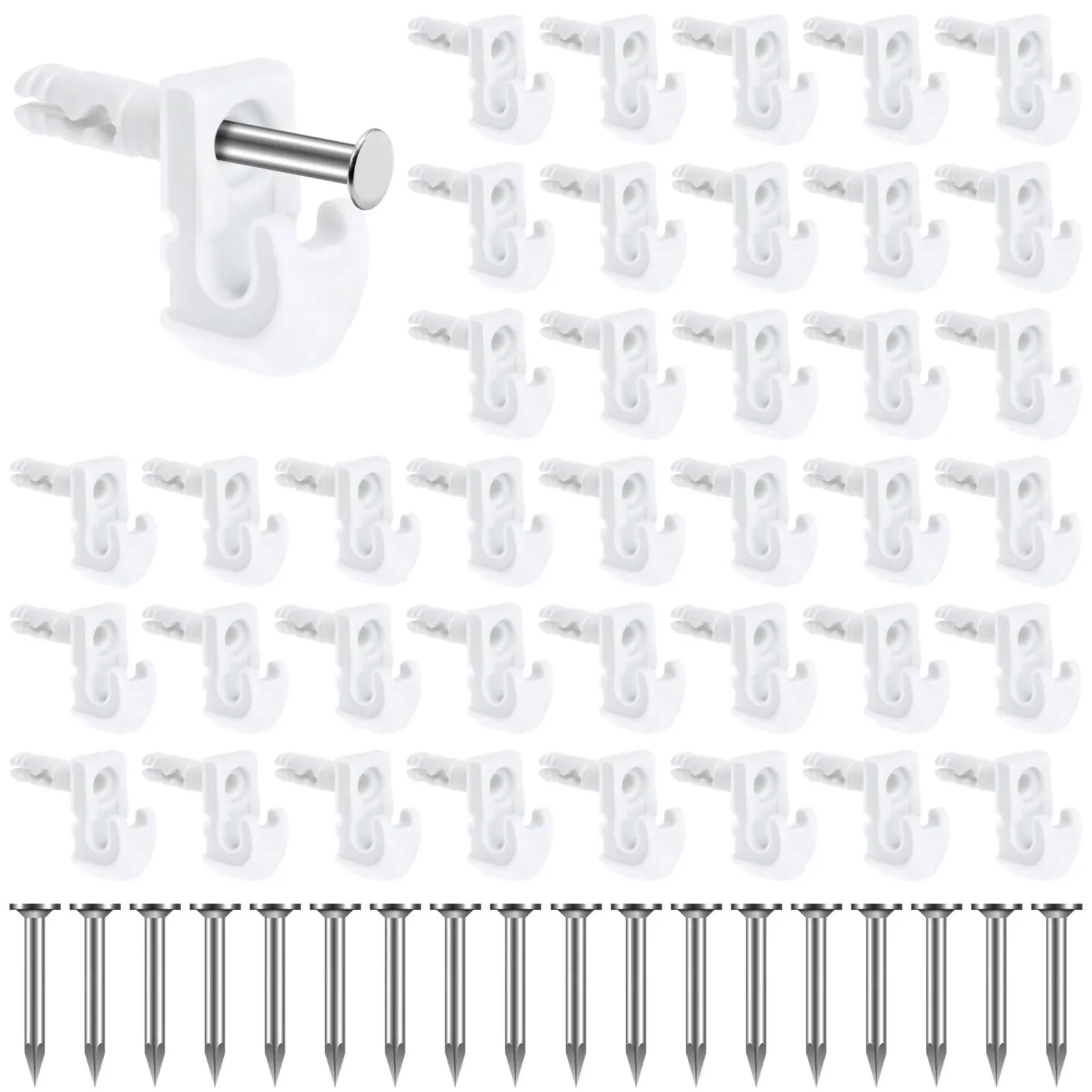 48 Pack Back Wall Clips for Drywall, Heavy Duty Shelf Clips for Wire Shelving