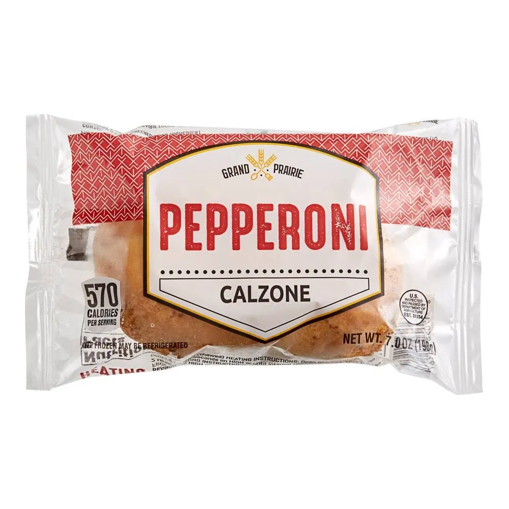 Grand Prairie Foods Pepperoni Pizza Calzone, 7.5 Ounce - 12 per Case.