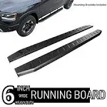 ONine 6 inch Black Running Boards Custom Fit 2019-2024 Chevy Silverado/GMC Sierra 1500 & 2020-2024 Chevy Silverado/GMC Sierra 2500/3500 Crew Cab