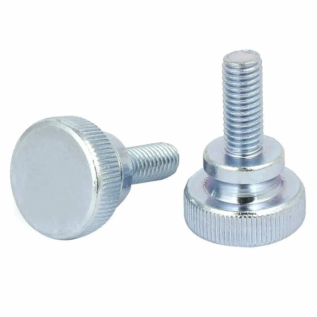 Unique BargainsM8x20mm Flat Knurled Head Fully Threaded Thumb Screws Bolts Fastener 2pcs