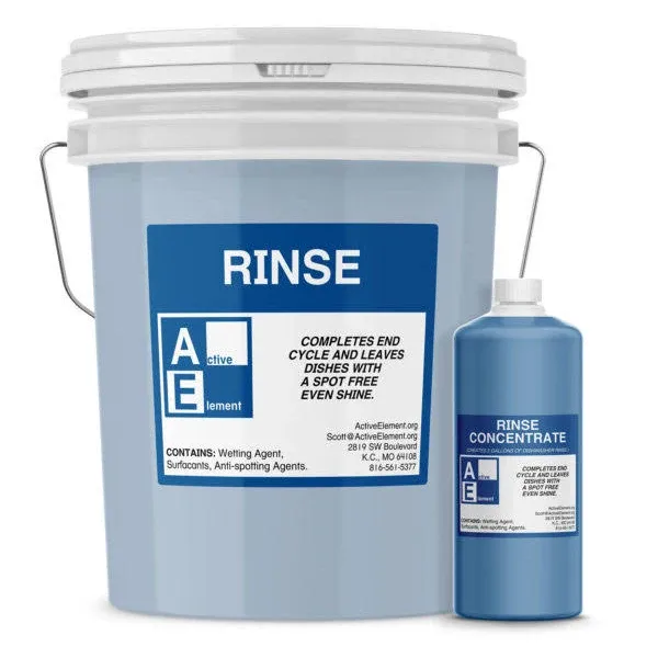 Active Element Commercial Dishwasher Rinse, Makes one 5-gallon pail, Commerci...