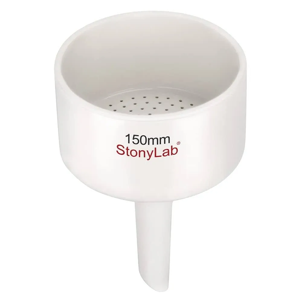 stonylab Porcelain Buchner Funnel 150 mm, Porcelain Buchner Filter Funnel OD 15 cm for Laboratory