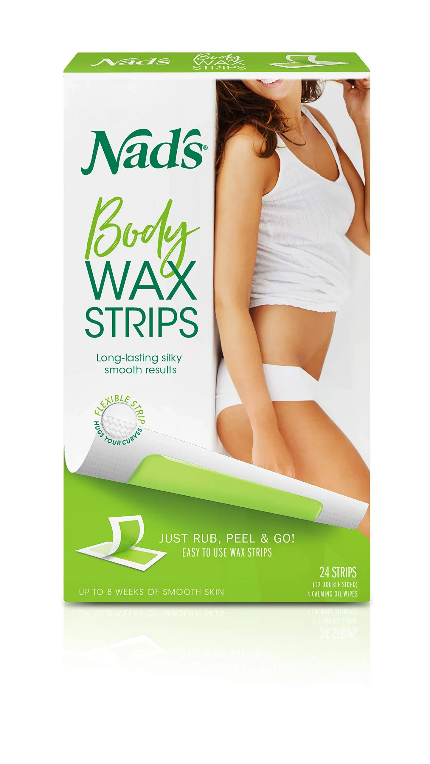 Nad&#039;S Body Wax Strips Hair Removal for Women at Home plus 4 Calming Oil , 24 Cou