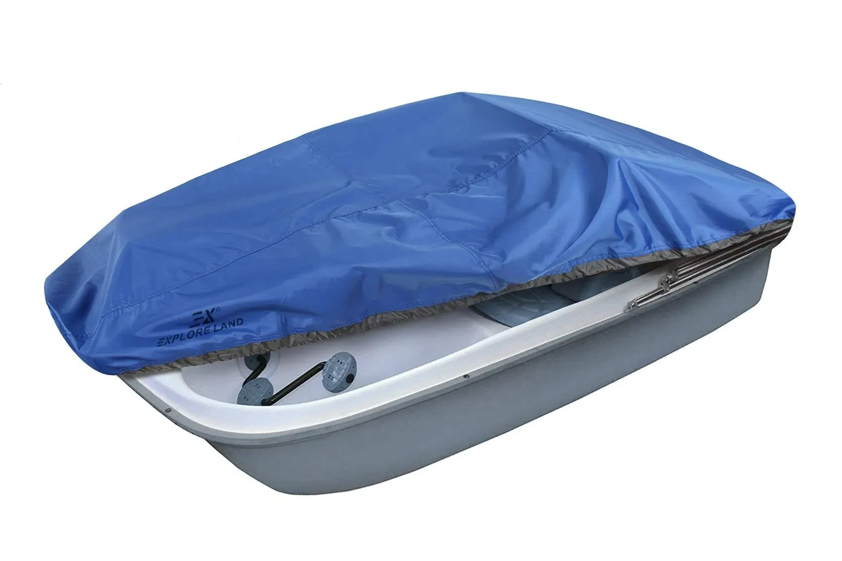 Explore Land Pedal Boat Cover - Waterproof Heavy Duty Outdoor 3 or 5 Person Paddle Boat Protector, Blue