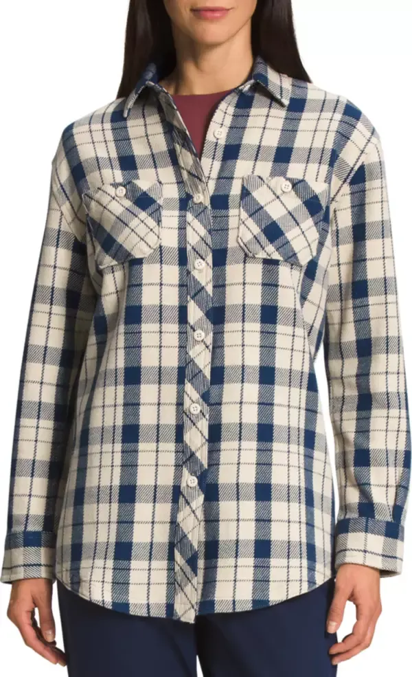 The North Face Women's Valley Twill Flannel Shirt, XS, Gravel Large Icon Plaid 2 | Holiday Gift