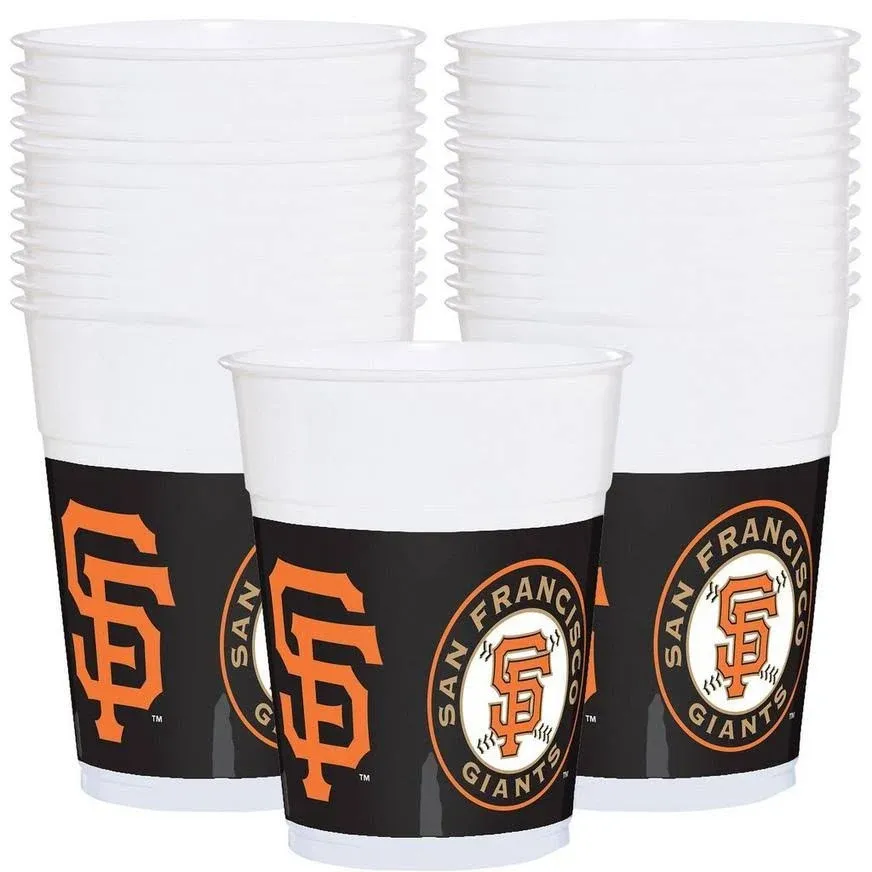 Amscan San Francisco Giants Plastic Cups - 16 Oz. Pack of 25, Multicolor