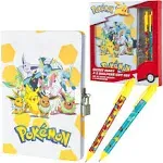 Pokemon Stationery Supplies Set - Kids Diary with Lock, Notebook, Pencil Case, Pens - Gifts for Boys (Notebook/Pen Set)