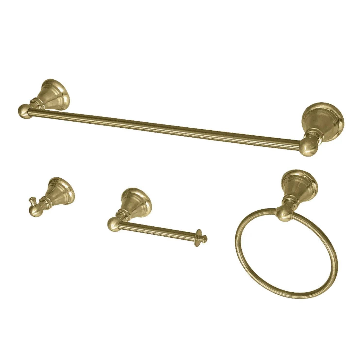 Kingston Brass BAHK192478BB American Classic 4-Piece Bathroom Accessory Set, Brushed Brass