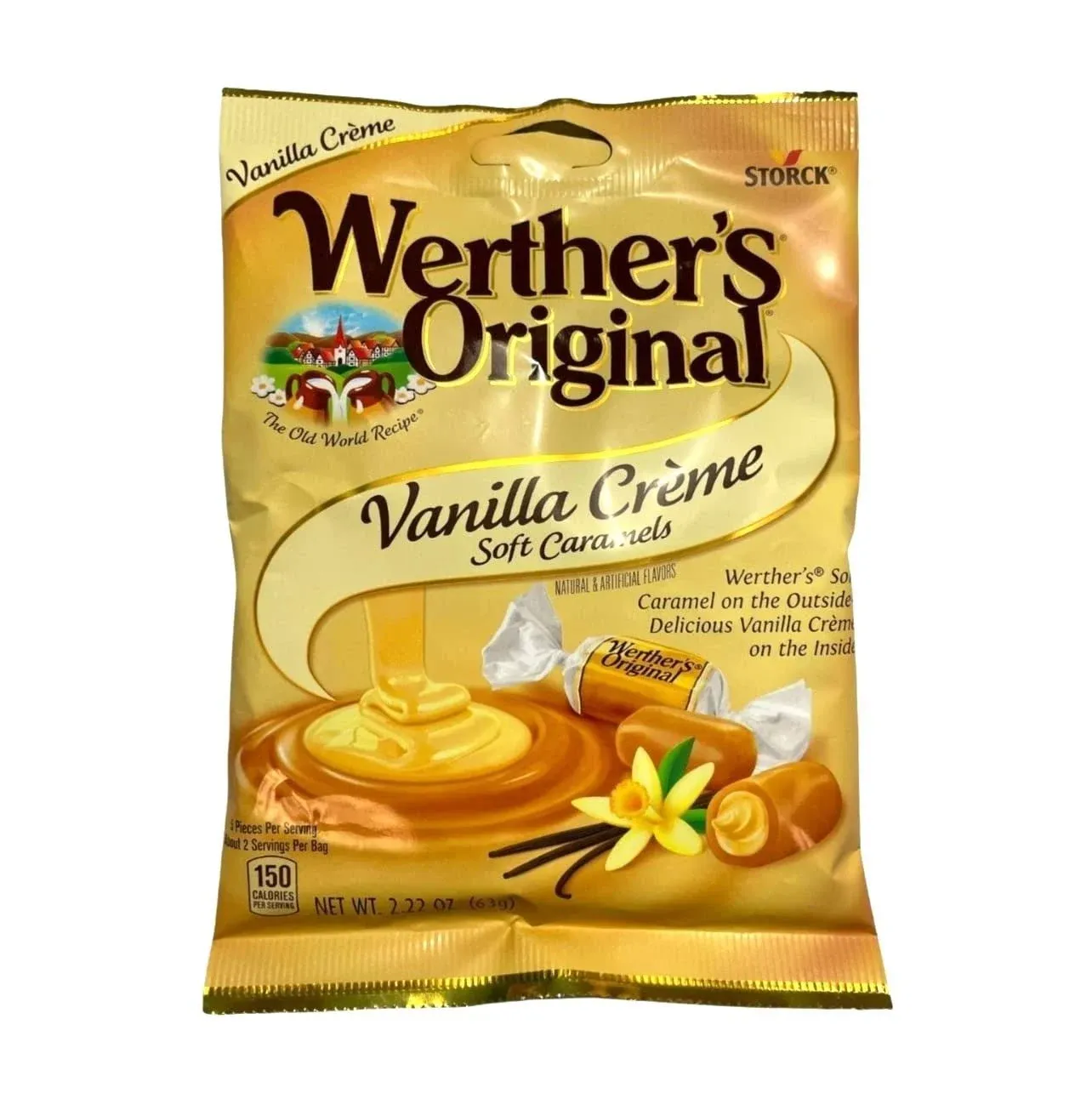 WERTHER&#039;S ORIGINAL VANILLA CREME SOFT CARAMELS NET WT. 2.22 OZ