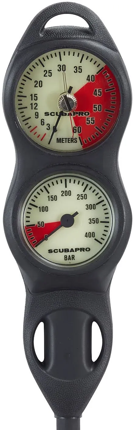 Scubapro 2-Gauge U-Line Compact Plastic Pressure Gauge, Standard Depth Gauge Dive Console