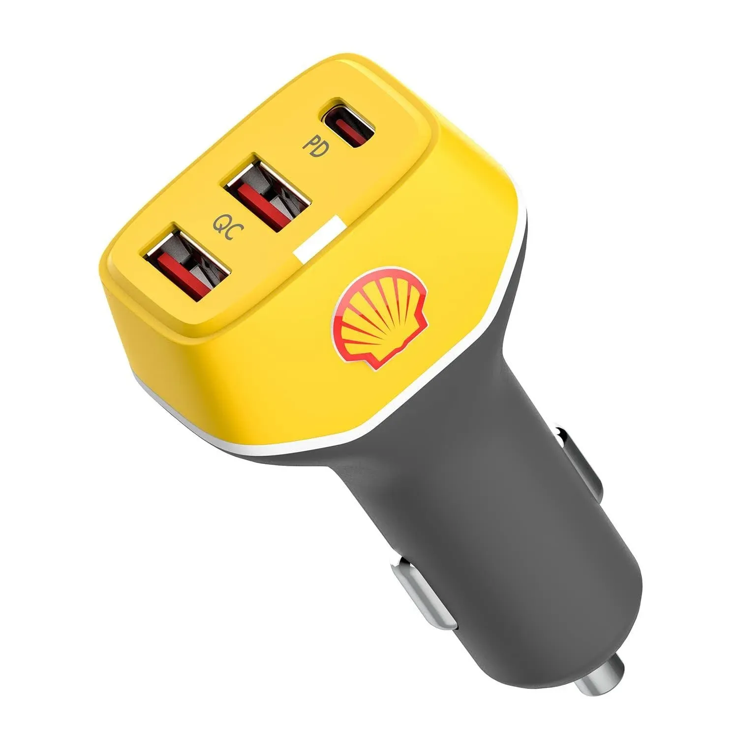 Shell Car Charger USB C, 63W 3 Port iPhone Car Charger Fast Charging,45W PD USB C ...