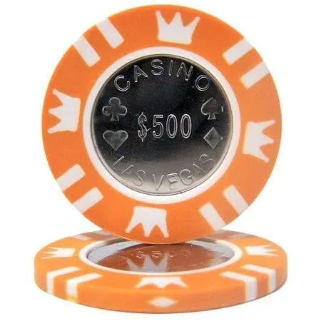 Brybelly Coin Metal Inlay Deluxe 15g Poker Chips, Heavy Weight Clay Composite, 50 ...