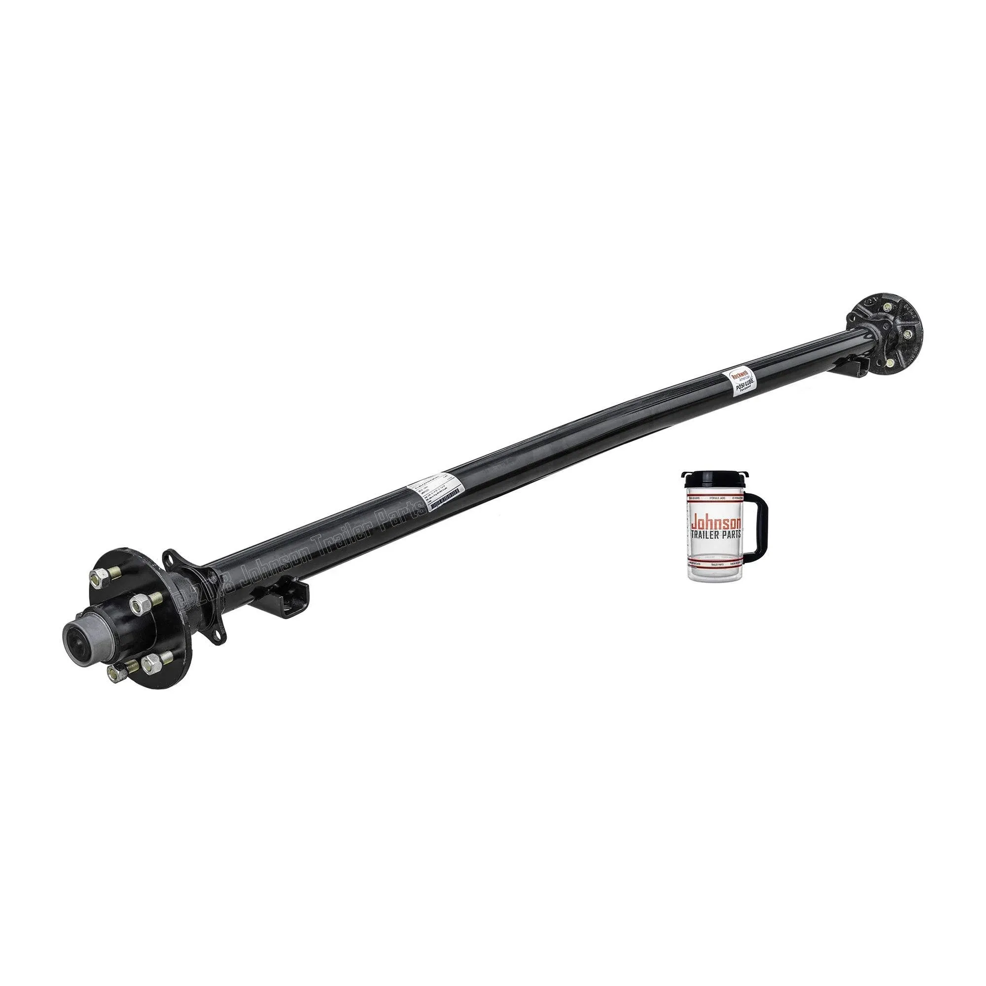 Rockwell American 3,500 lb Standard Idler Trailer Axle - 73" Hubface, 58" Spring Center - Bolt Pattern 5x4.5 (Idler Axle W/Hubs, Bearings, Lugs & Nuts)