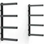 BORA Garage Wall Shelving 24.25&#034; Floating 4-Level Adjustable Steel Black/Gray