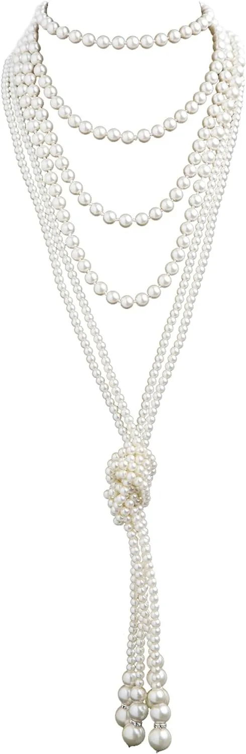 Cizoe 1920s Pearls Necklace Fashion Faux Pearls Gatsby Accessories Vintage ...