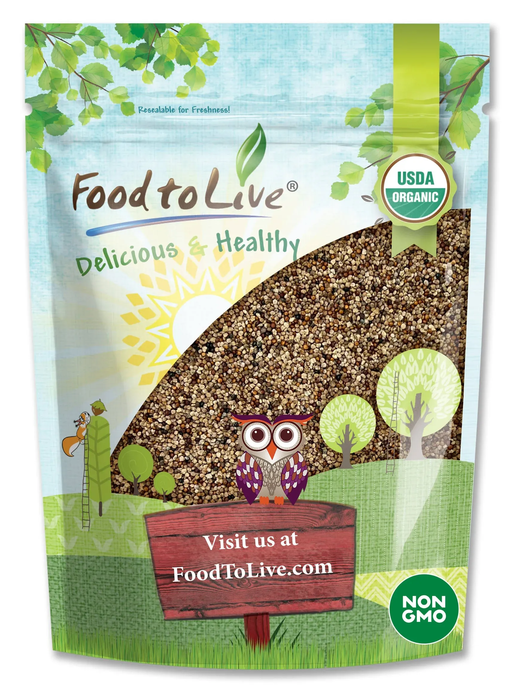 Food to Live Organic Kaniwa Seeds, 5 Pounds - Non-GMO Canihua Grain, Kosher, Raw, Vegan, Sproutable, Bulk, Rich Protein, Dietary Fiber, Iron, Calcium, Zinc. Easily Milled Flour. Tastier than Quinoa.